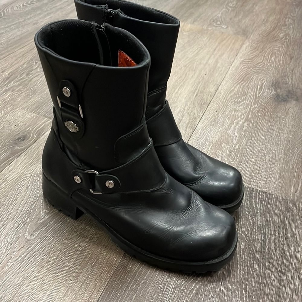 Harley Davidson black leather boots